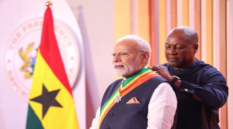 PM Modi receiving Ghana's highest civilian award, strengthening India-Africa ties